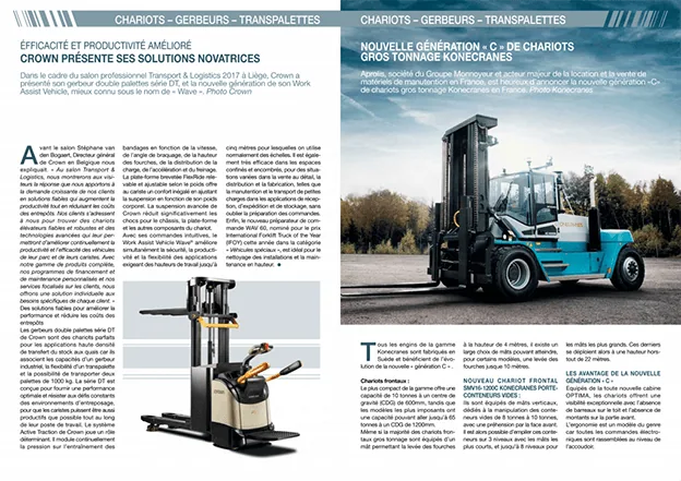 Double page L'Industriel — Manutention